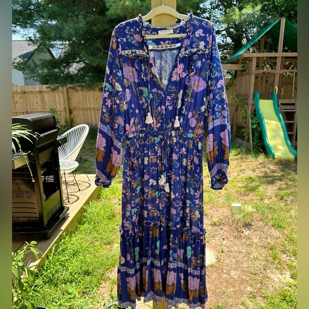 Spell and the Gypsy Wild Bloom Midi Dress Navy - Picture 3 of 13